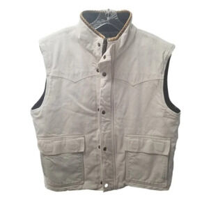 Vintage  MWG Apparel White Western Denim Quilted Vest L